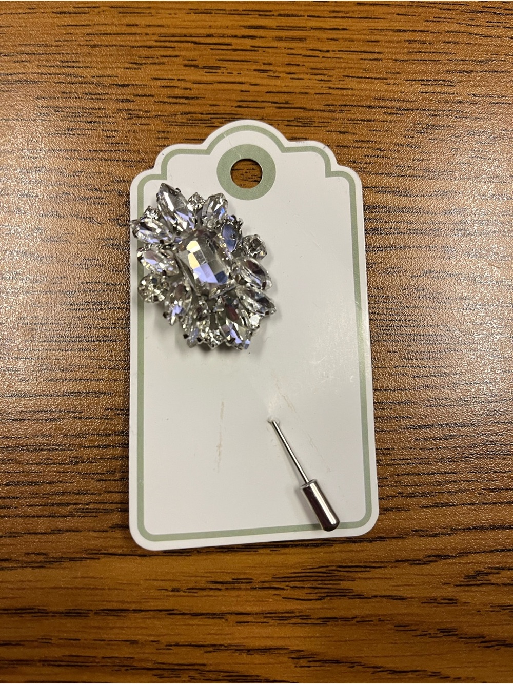 Rhinestone Brooch Hatpin Clear